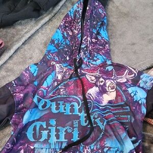 Country Girl Hoodie with Deer Print